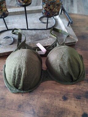 Sexy Victoria's Secret 38D Olive Green Padded Underwire Gorgeous Bra